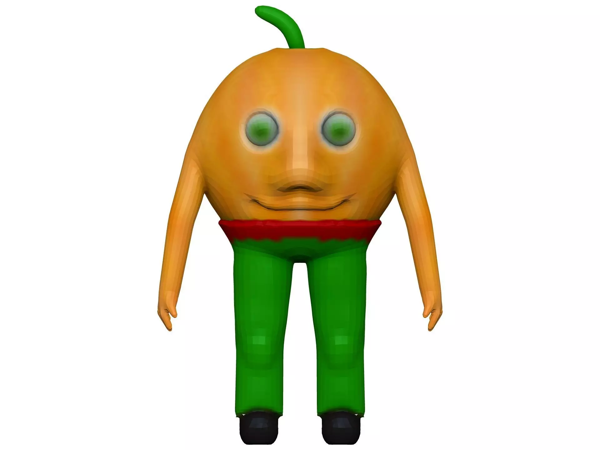 Cartoon Orange Low-poly 3D model_0