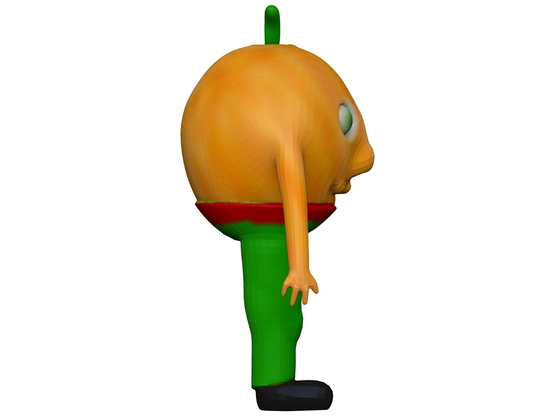Cartoon Orange Low-poly 3D model_6