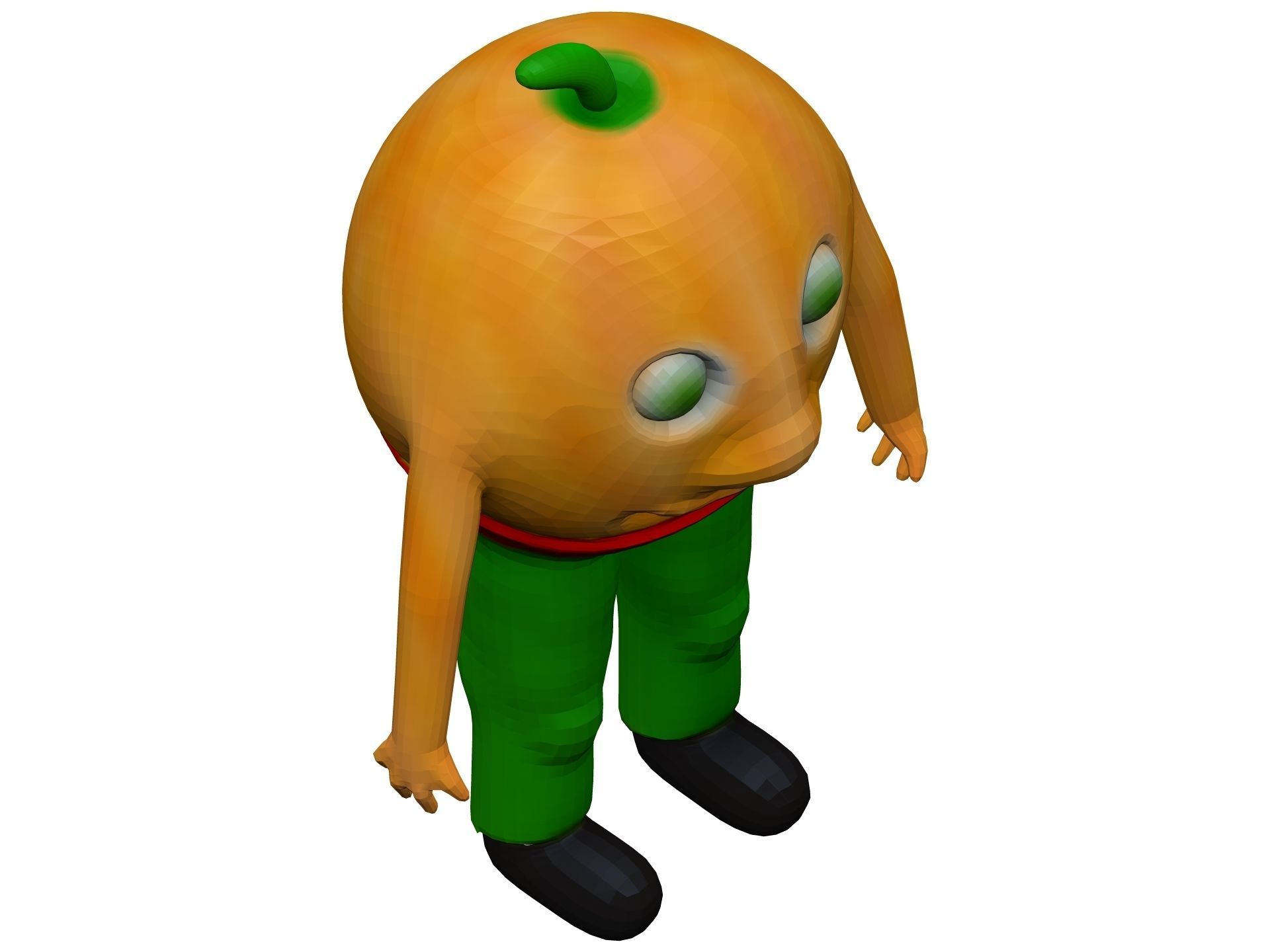 Cartoon Orange Low-poly 3D model_7