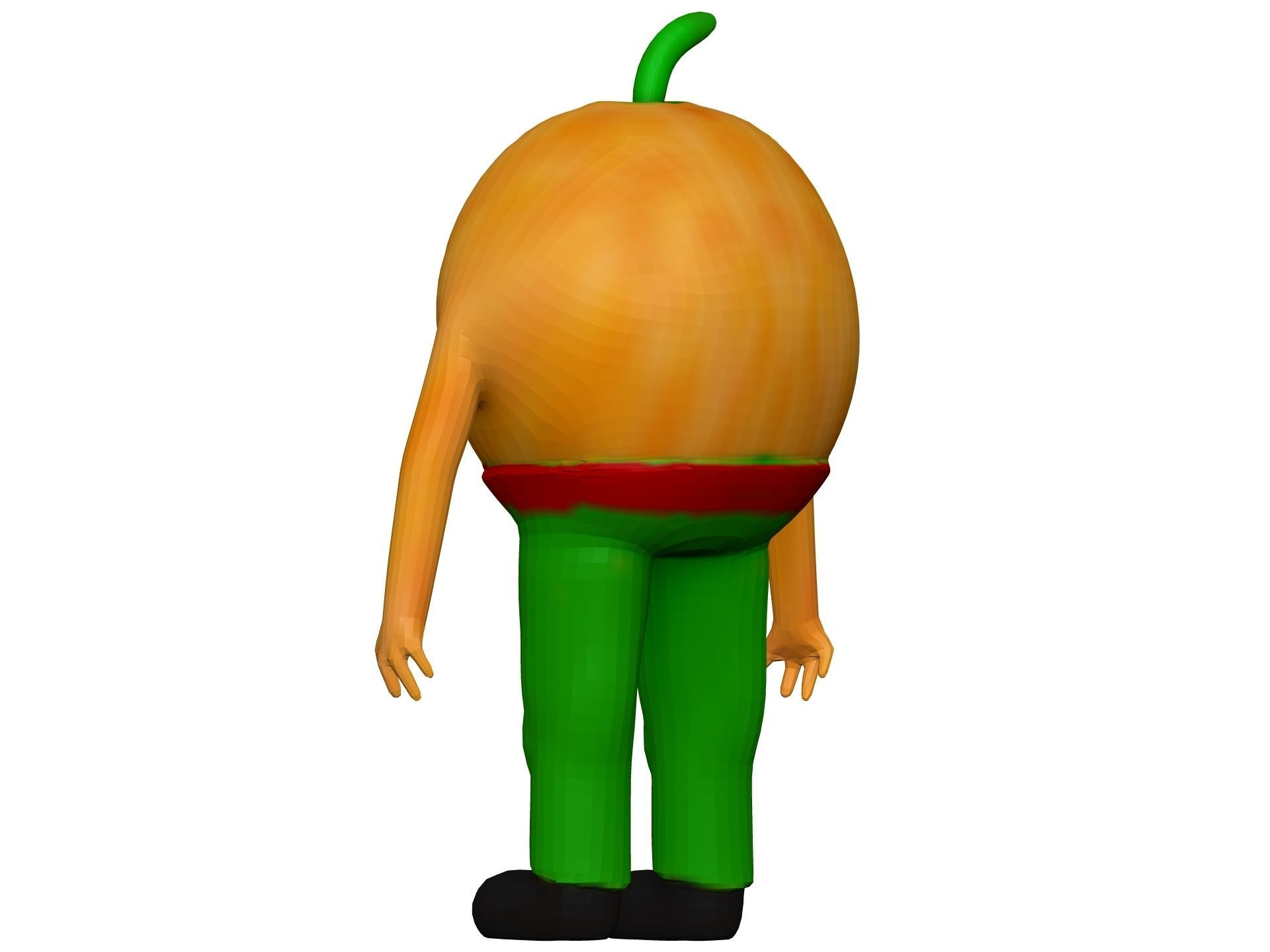 Cartoon Orange Low-poly 3D model_3