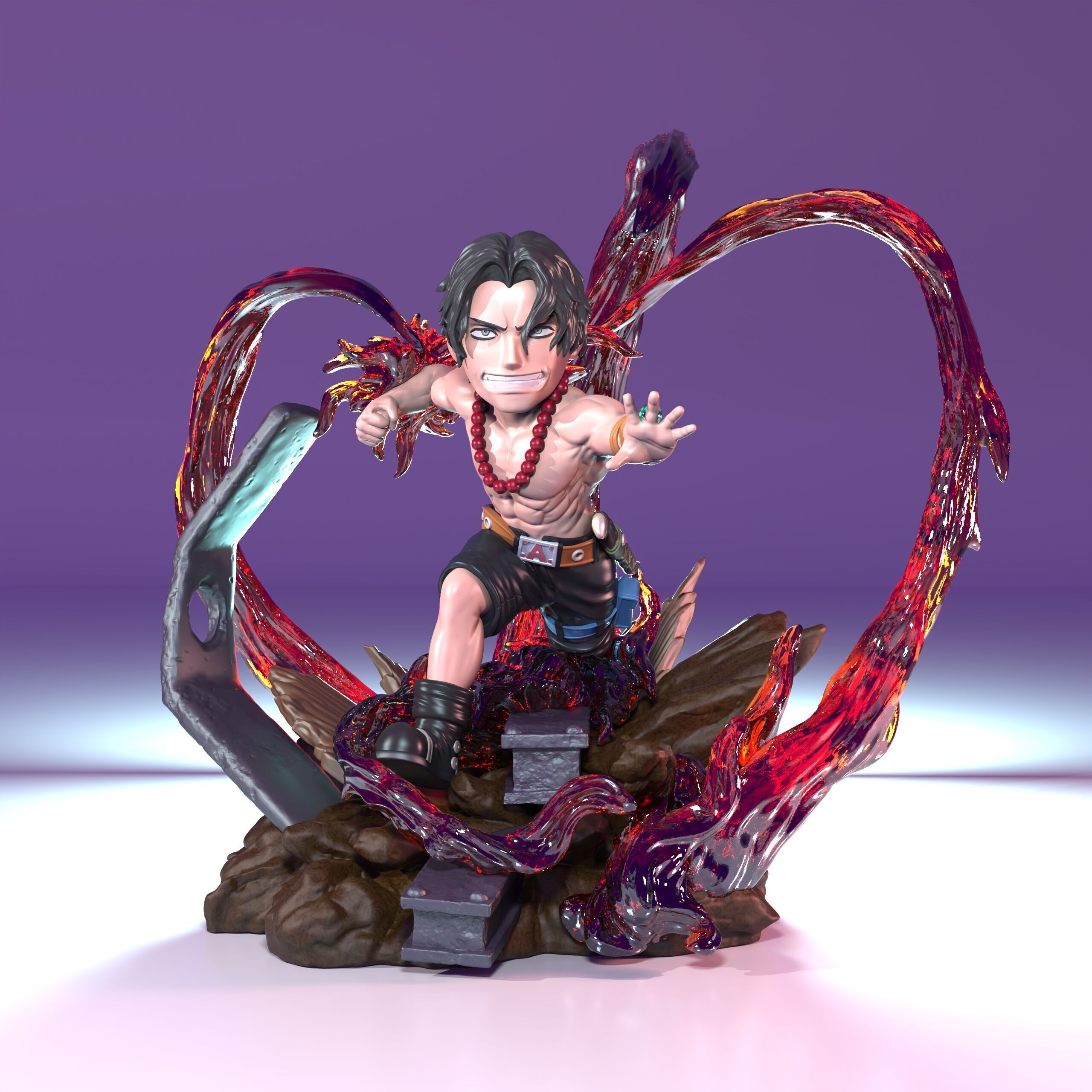 Portgas D Ace One Piece 3D print model_2