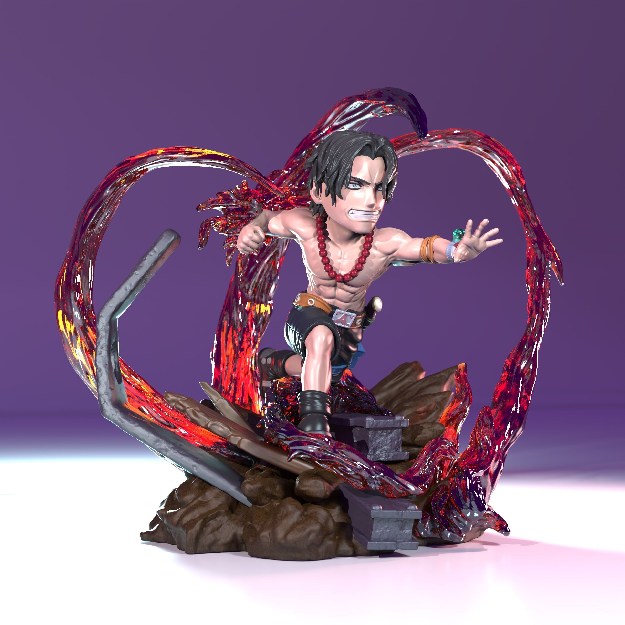 Portgas D Ace One Piece 3D print model_4