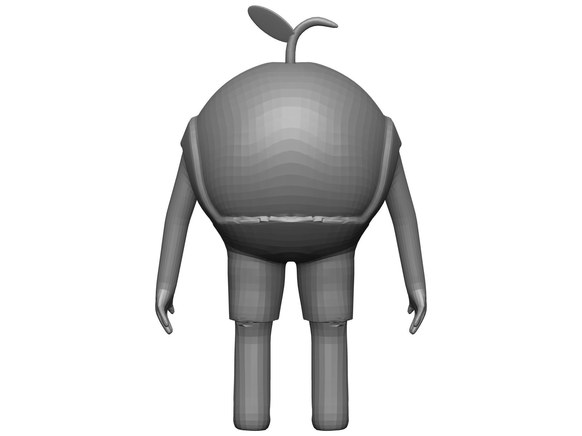 Cartoon Peach Low-poly 3D model_11