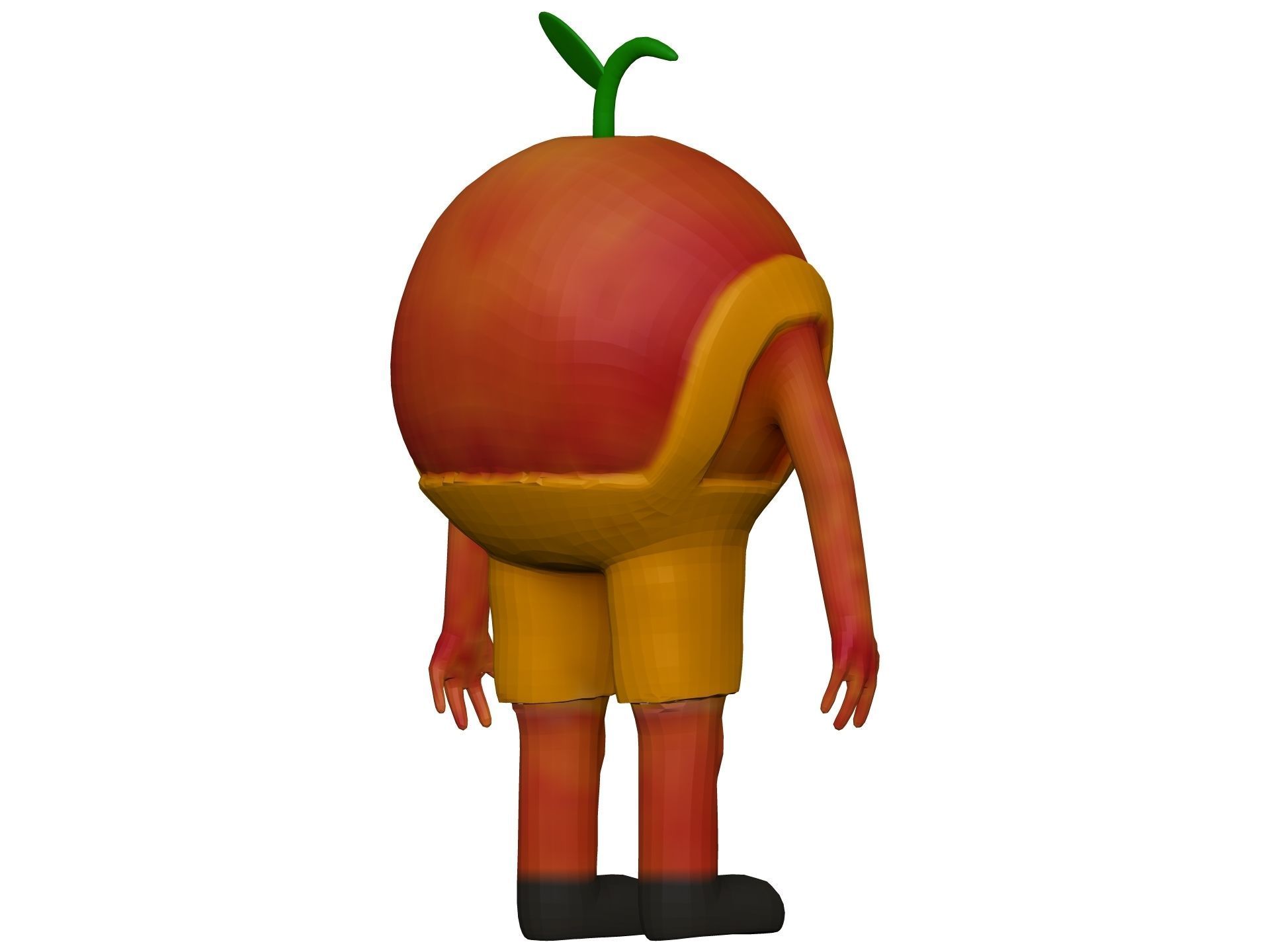 Cartoon Peach Low-poly 3D model_5