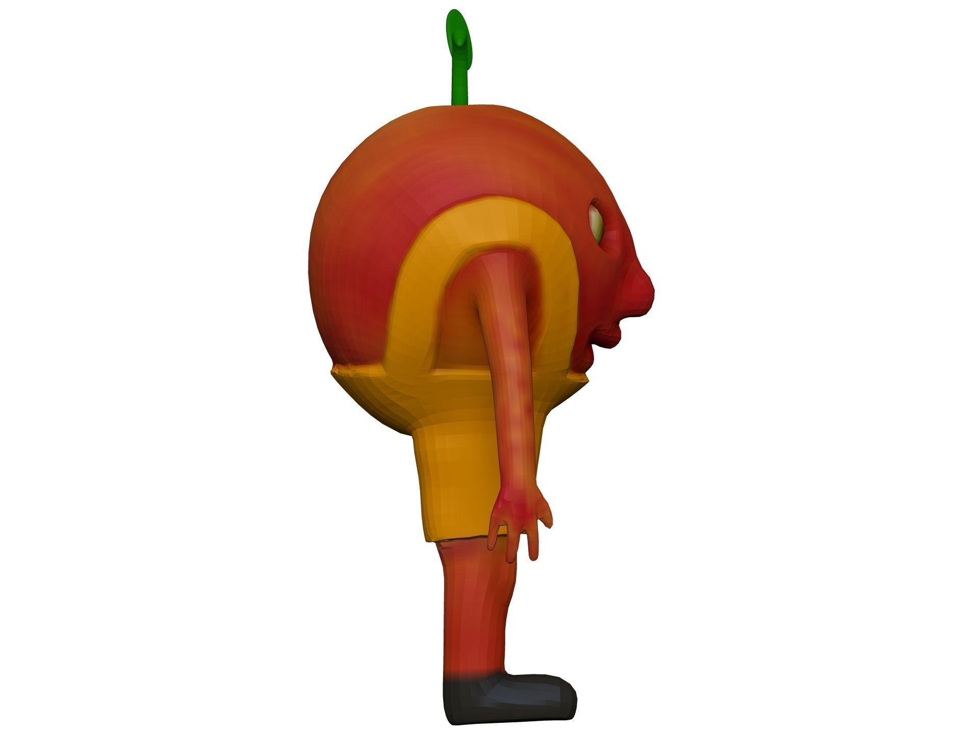 Cartoon Peach Low-poly 3D model_6