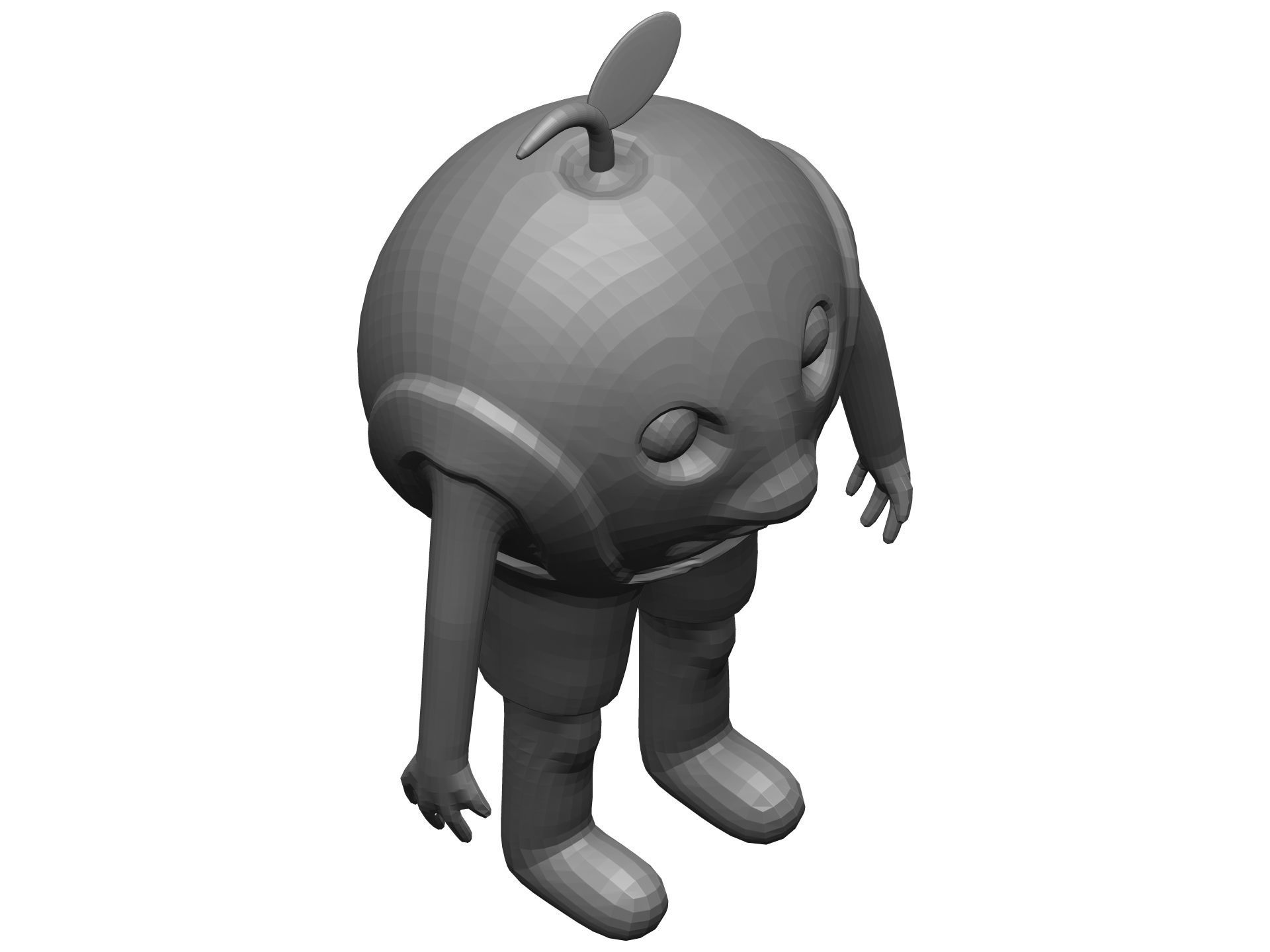 Cartoon Peach Low-poly 3D model_13