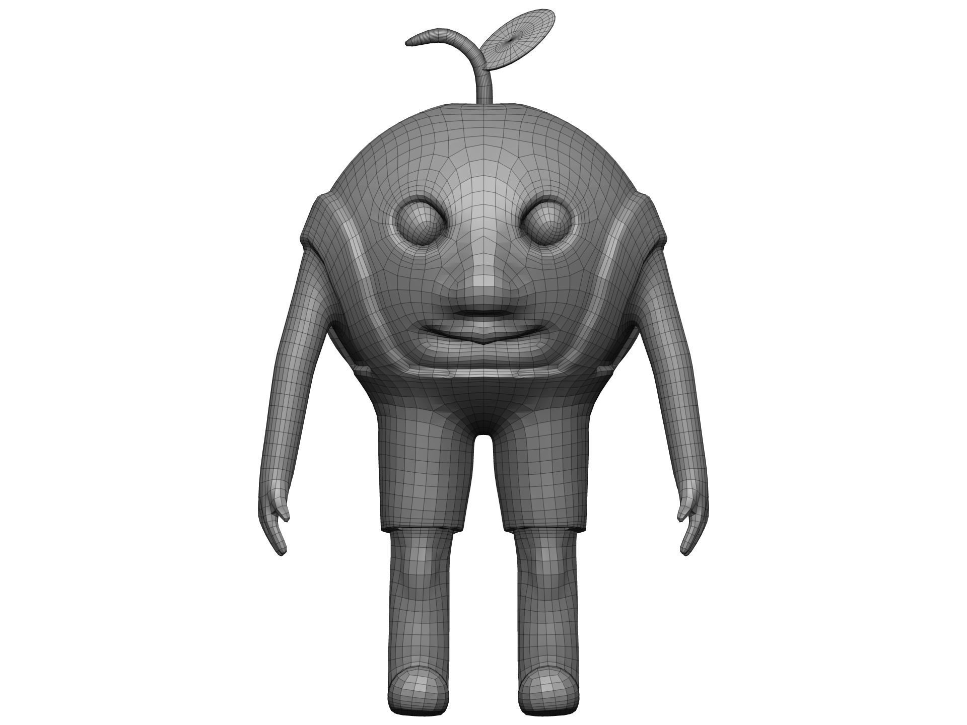 Cartoon Peach Low-poly 3D model_14