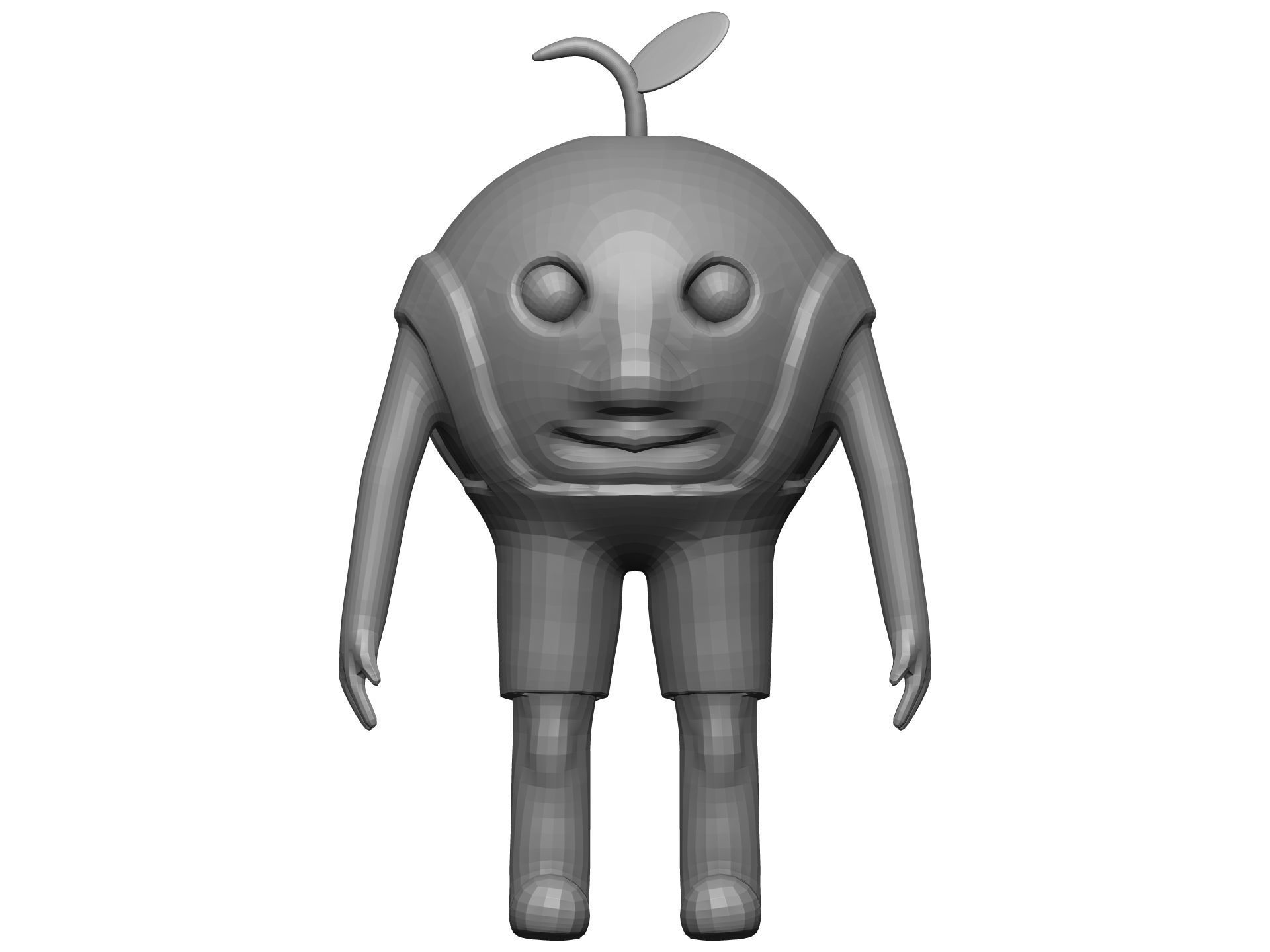 Cartoon Peach Low-poly 3D model_9