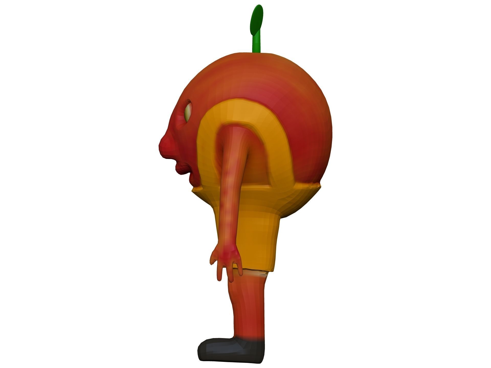 Cartoon Peach Low-poly 3D model_2