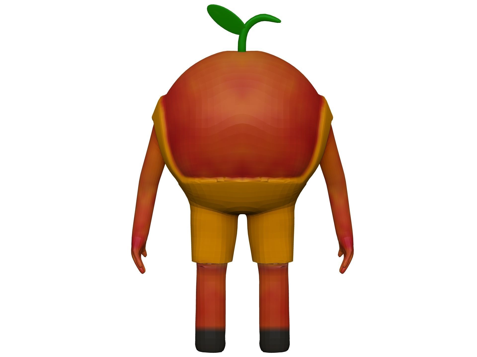 Cartoon Peach Low-poly 3D model_4