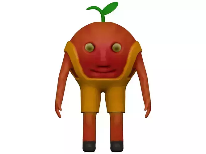 Cartoon Peach Low-poly 3D model