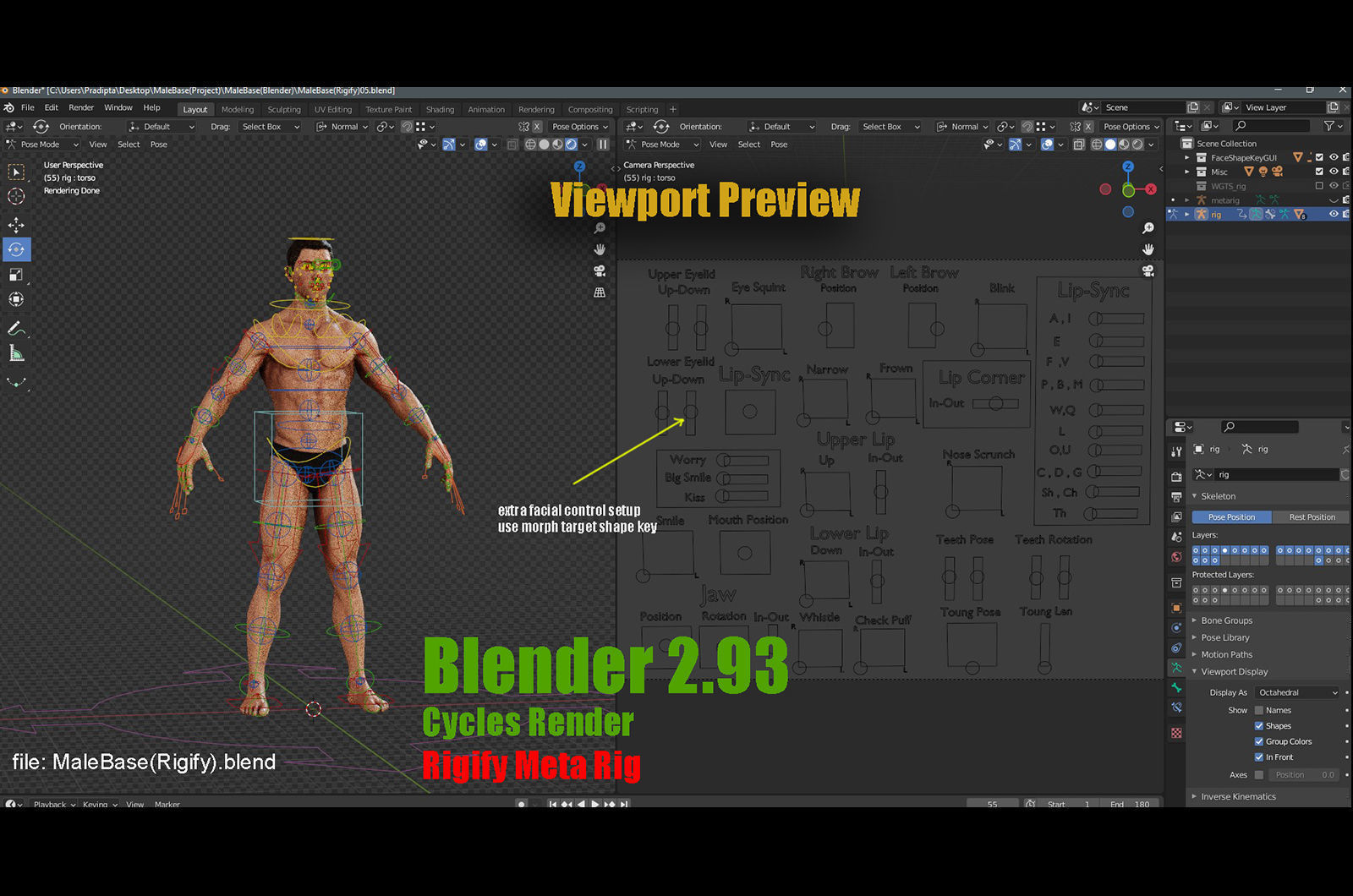 Male Base character Rig  Low-poly 3D model_23