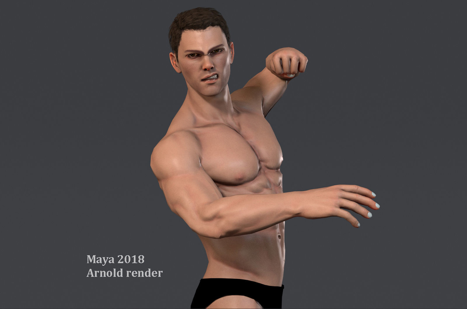 Male Base character Rig  Low-poly 3D model_12
