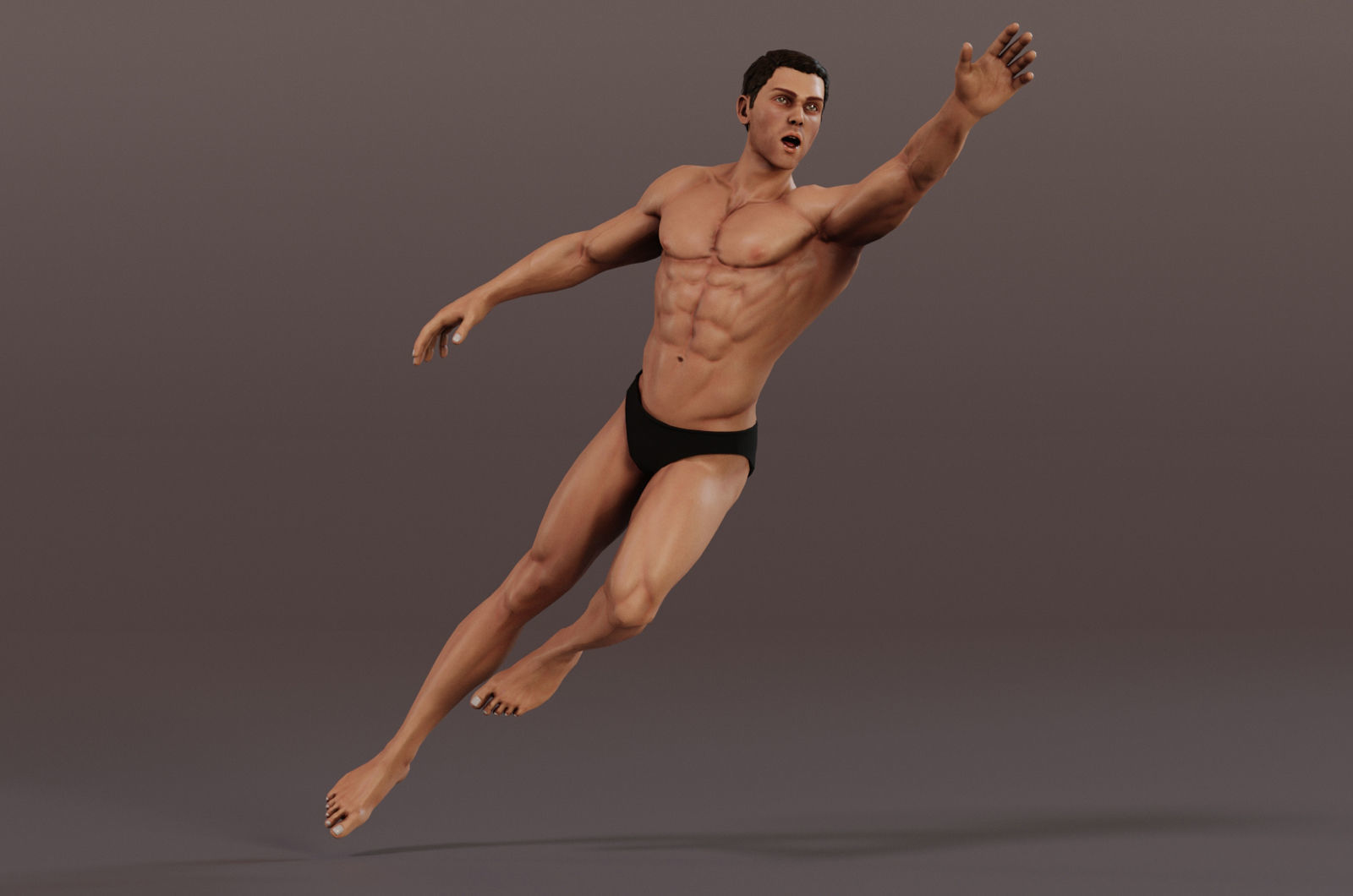 Male Base character Rig  Low-poly 3D model_3