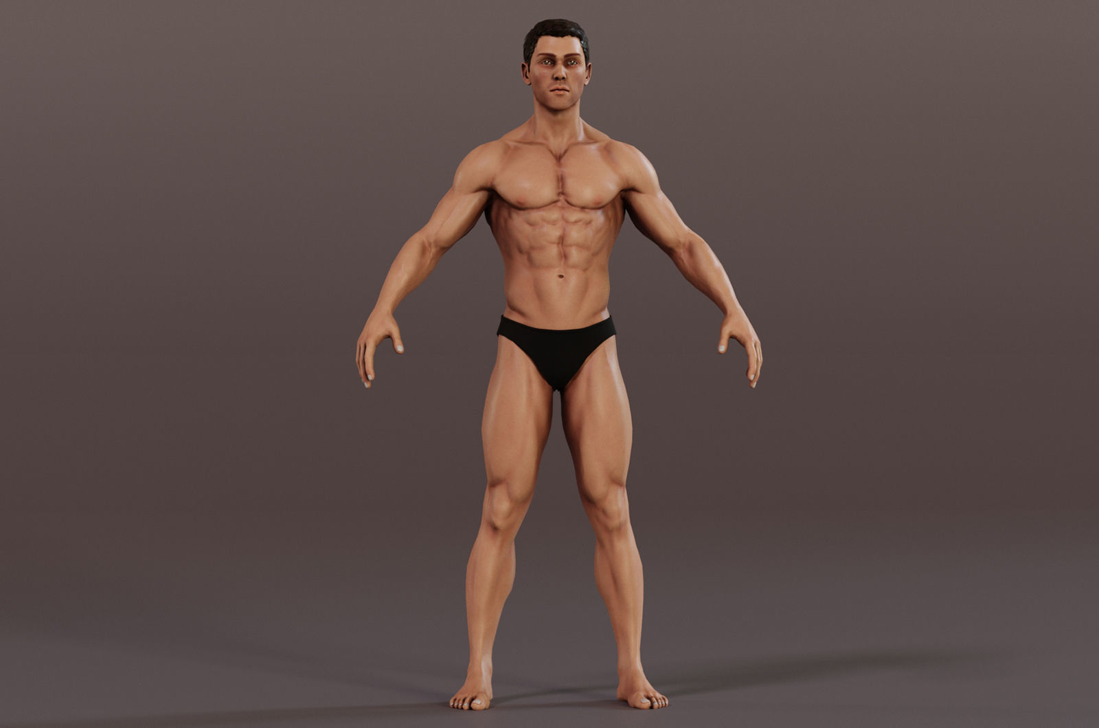 Male Base character Rig  Low-poly 3D model_8