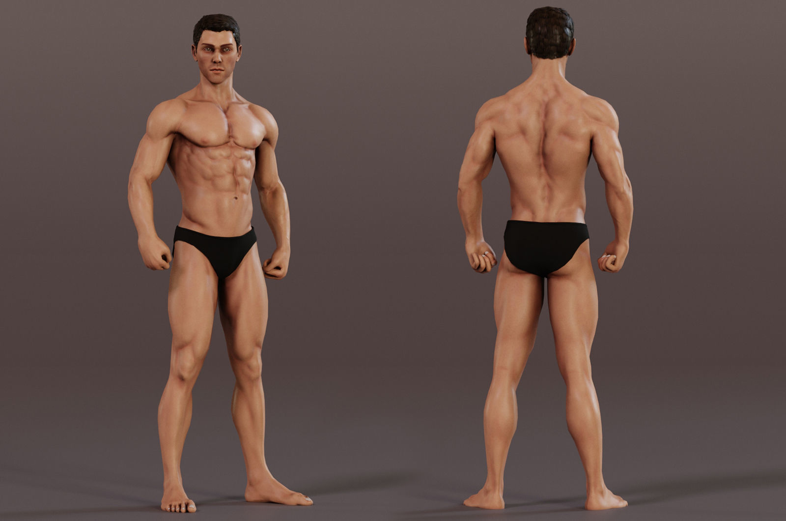 Male Base character Rig  Low-poly 3D model_4