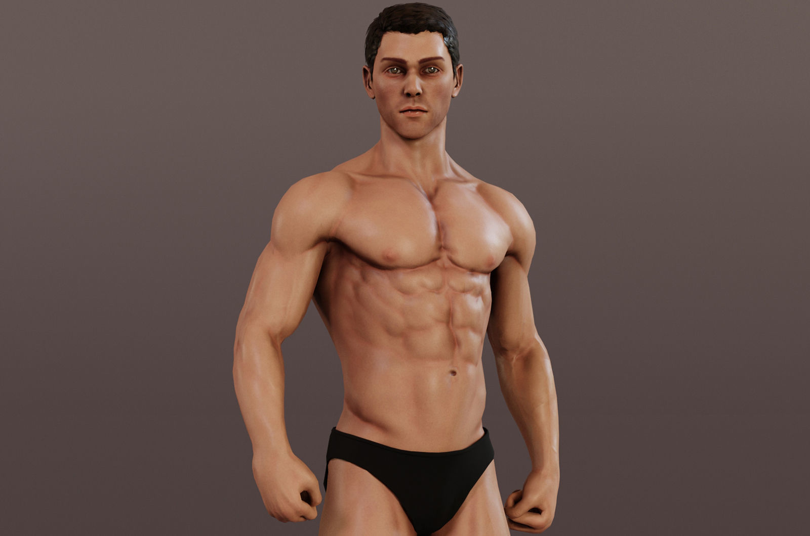 Male Base character Rig  Low-poly 3D model_6