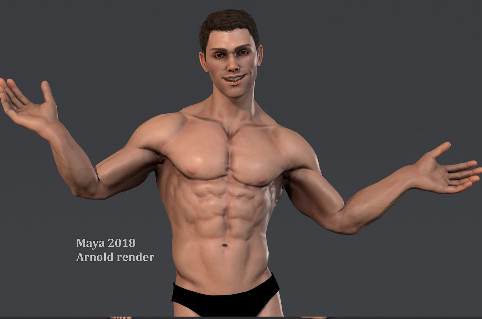 Male Base character Rig  Low-poly 3D model_10