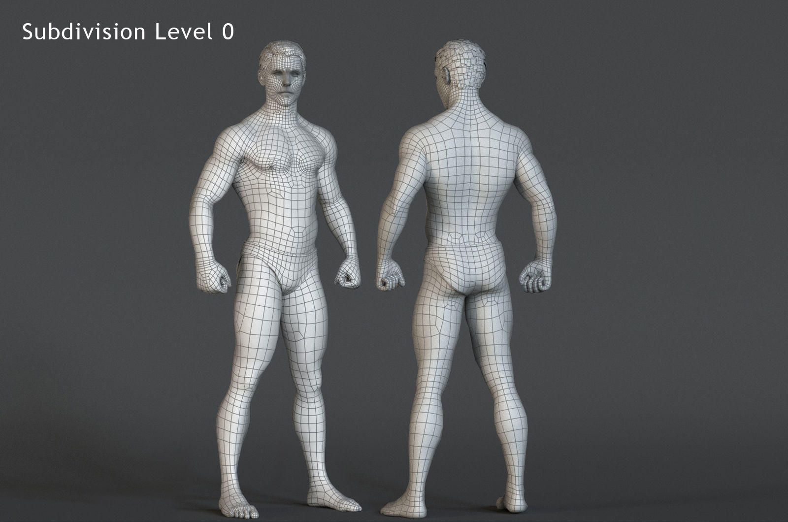 Male Base character Rig  Low-poly 3D model_17