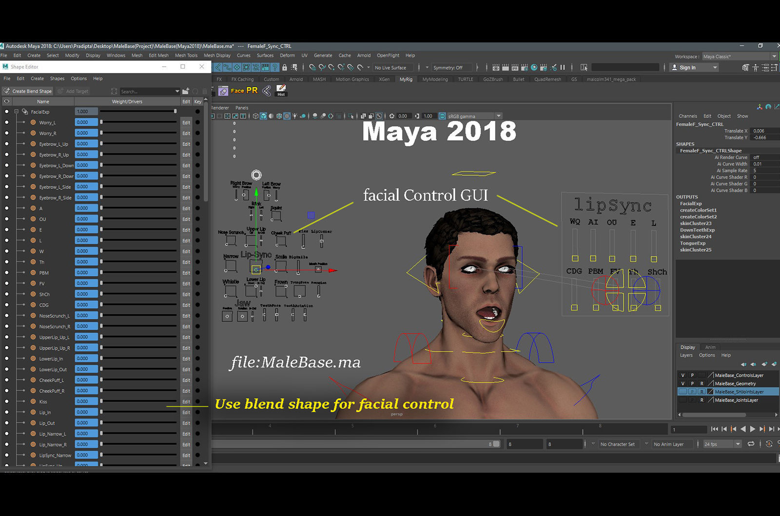 Male Base character Rig  Low-poly 3D model_22