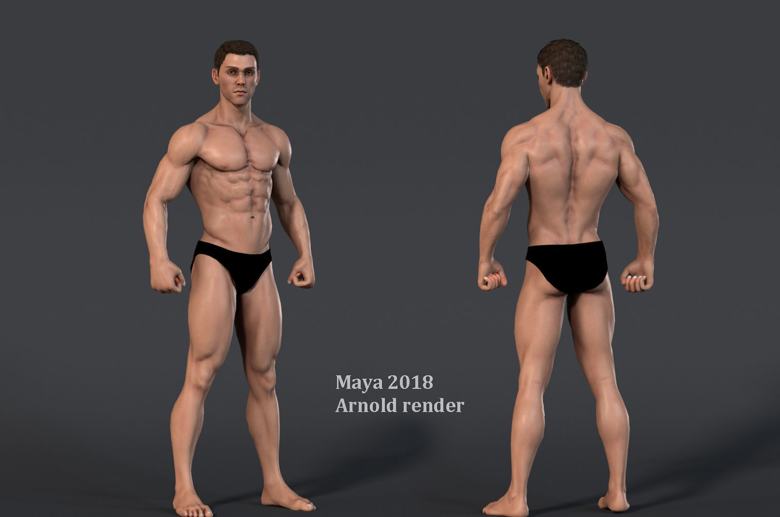 Male Base character Rig  Low-poly 3D model_9