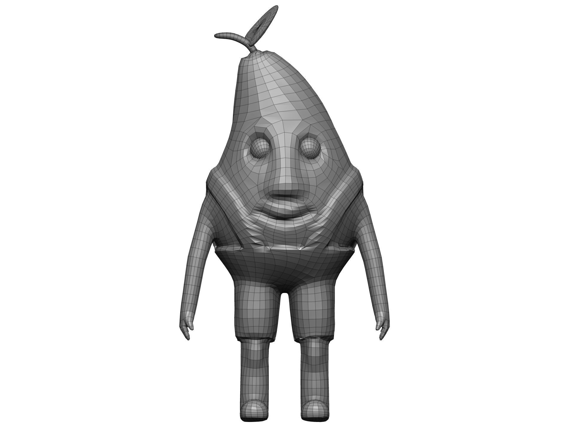 Cartoon Pear Low-poly 3D model_14