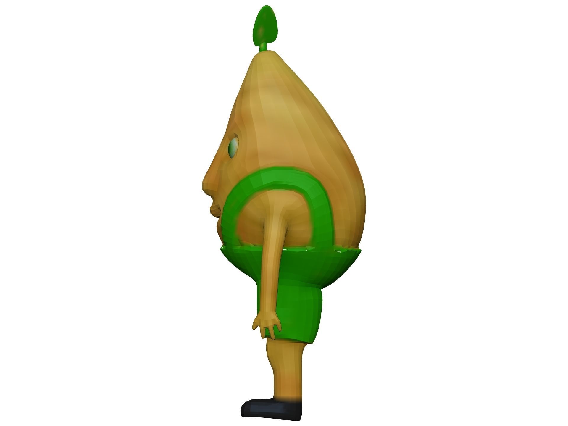 Cartoon Pear Low-poly 3D model_2