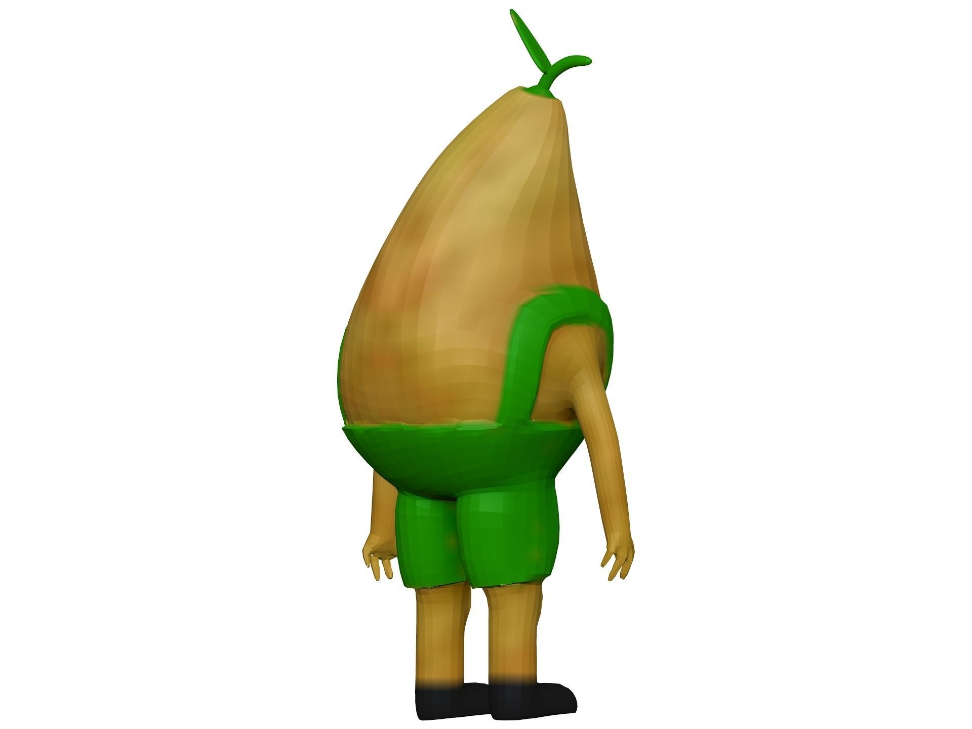 Cartoon Pear Low-poly 3D model_5