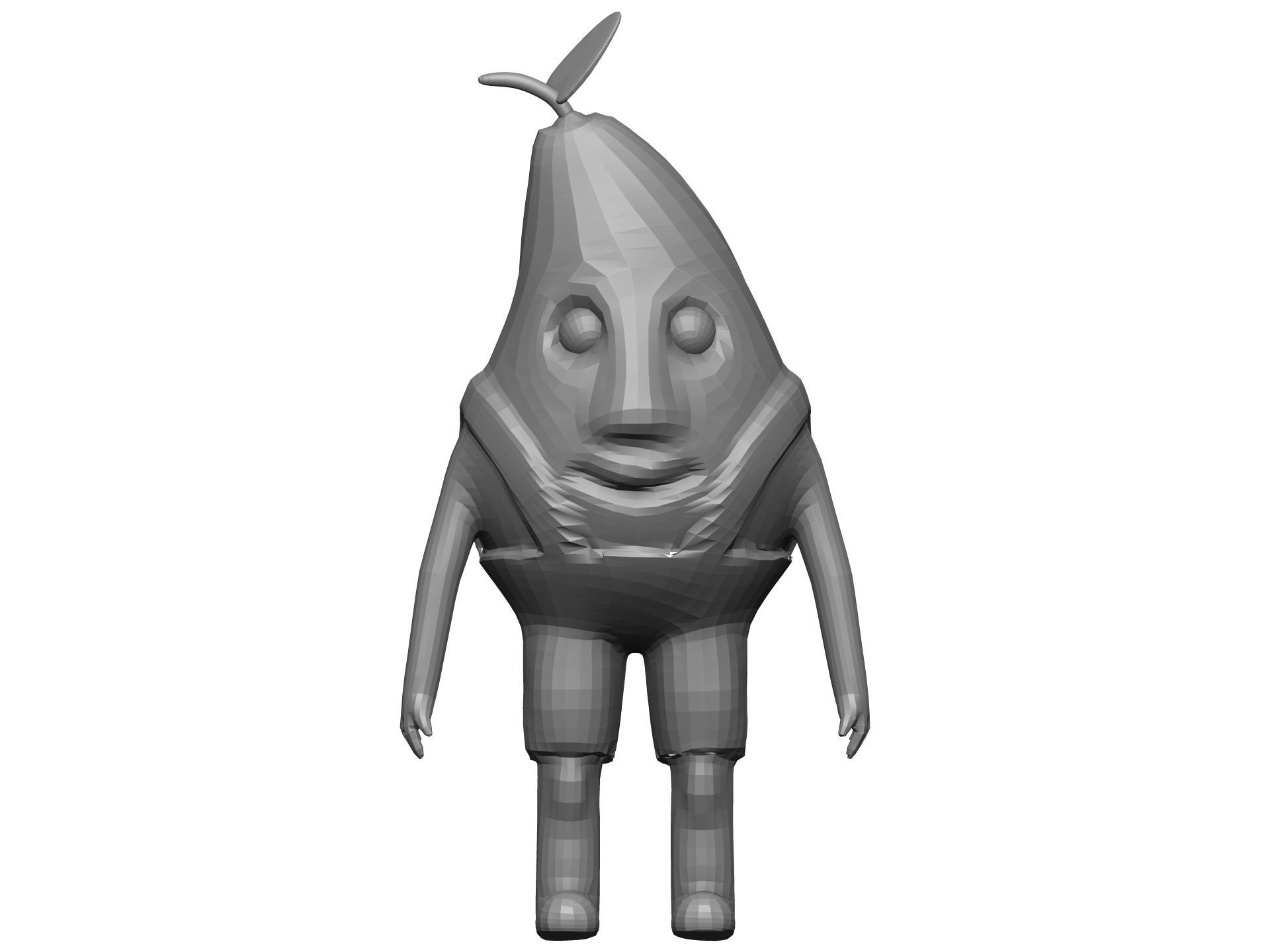 Cartoon Pear Low-poly 3D model_9