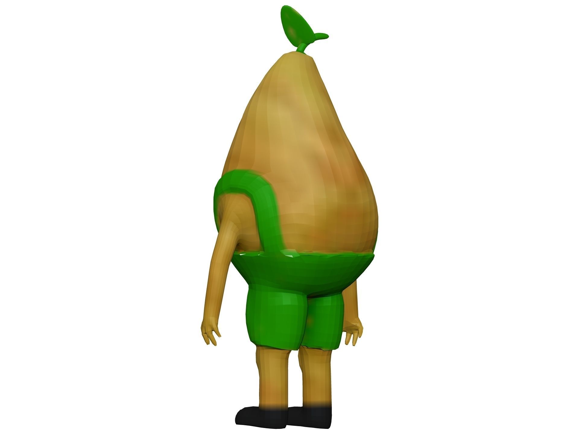 Cartoon Pear Low-poly 3D model_3