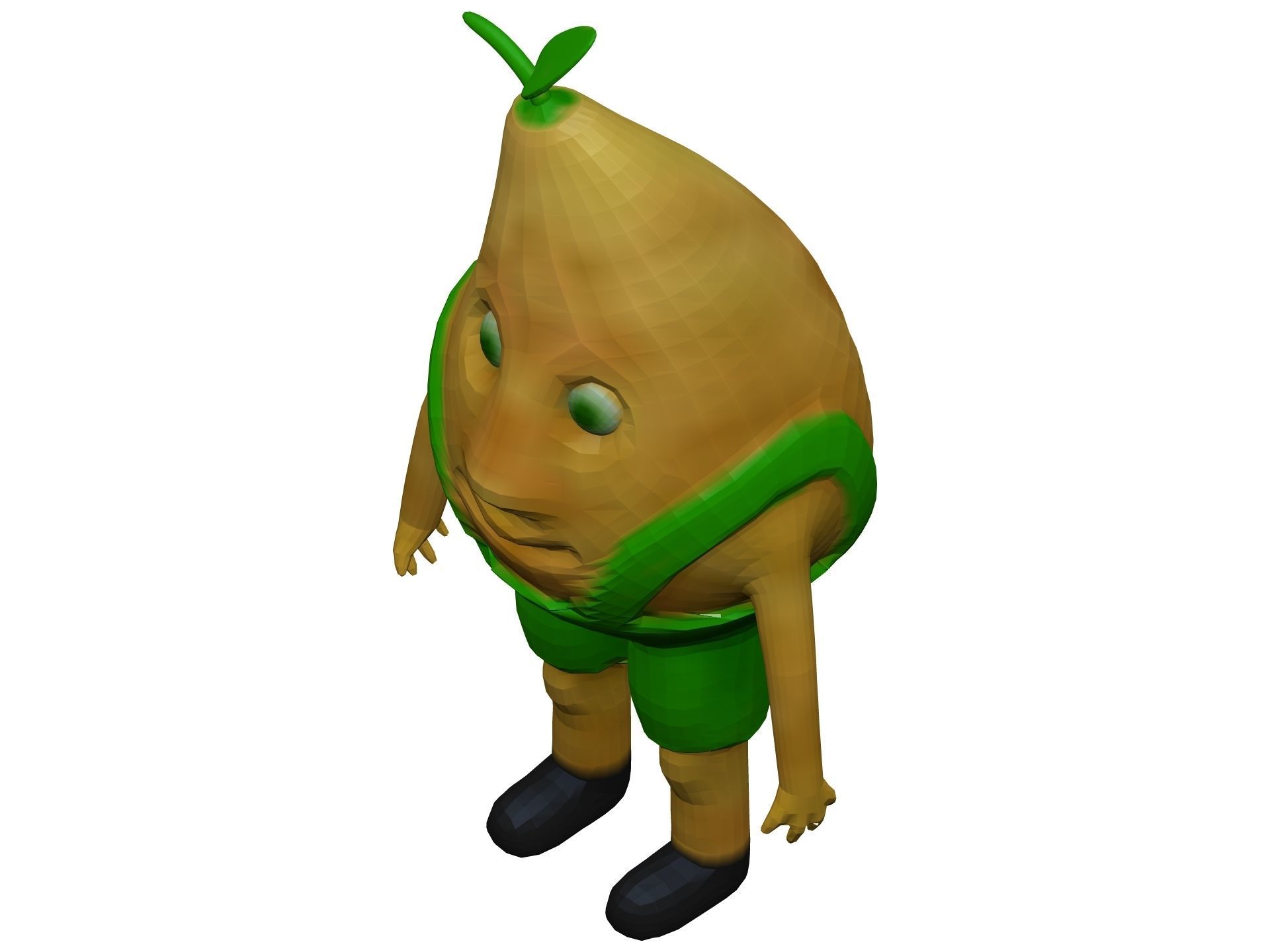 Cartoon Pear Low-poly 3D model_8