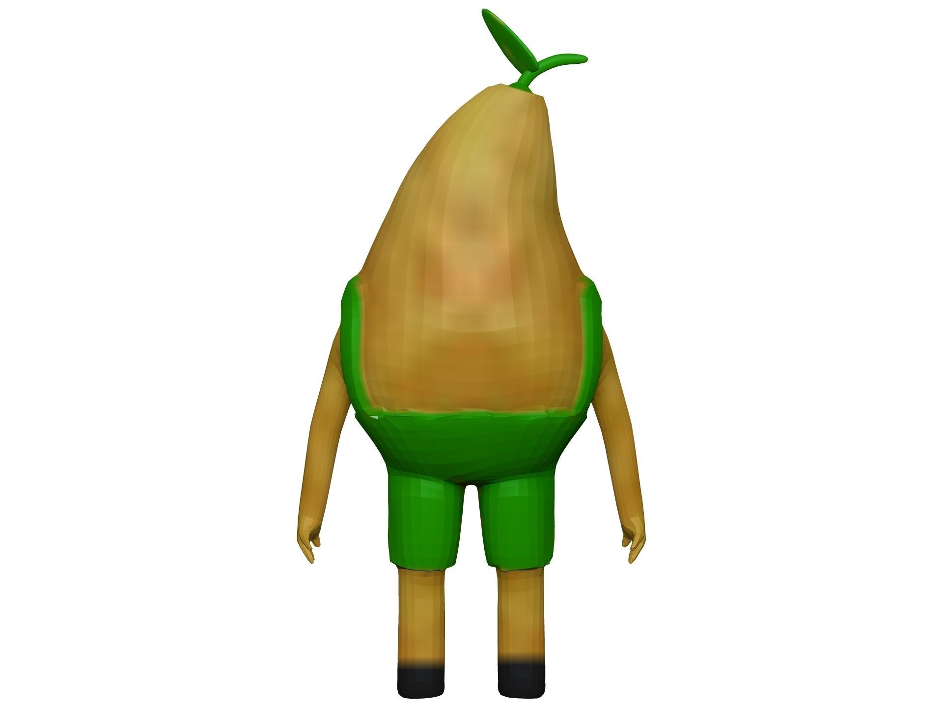 Cartoon Pear Low-poly 3D model_4