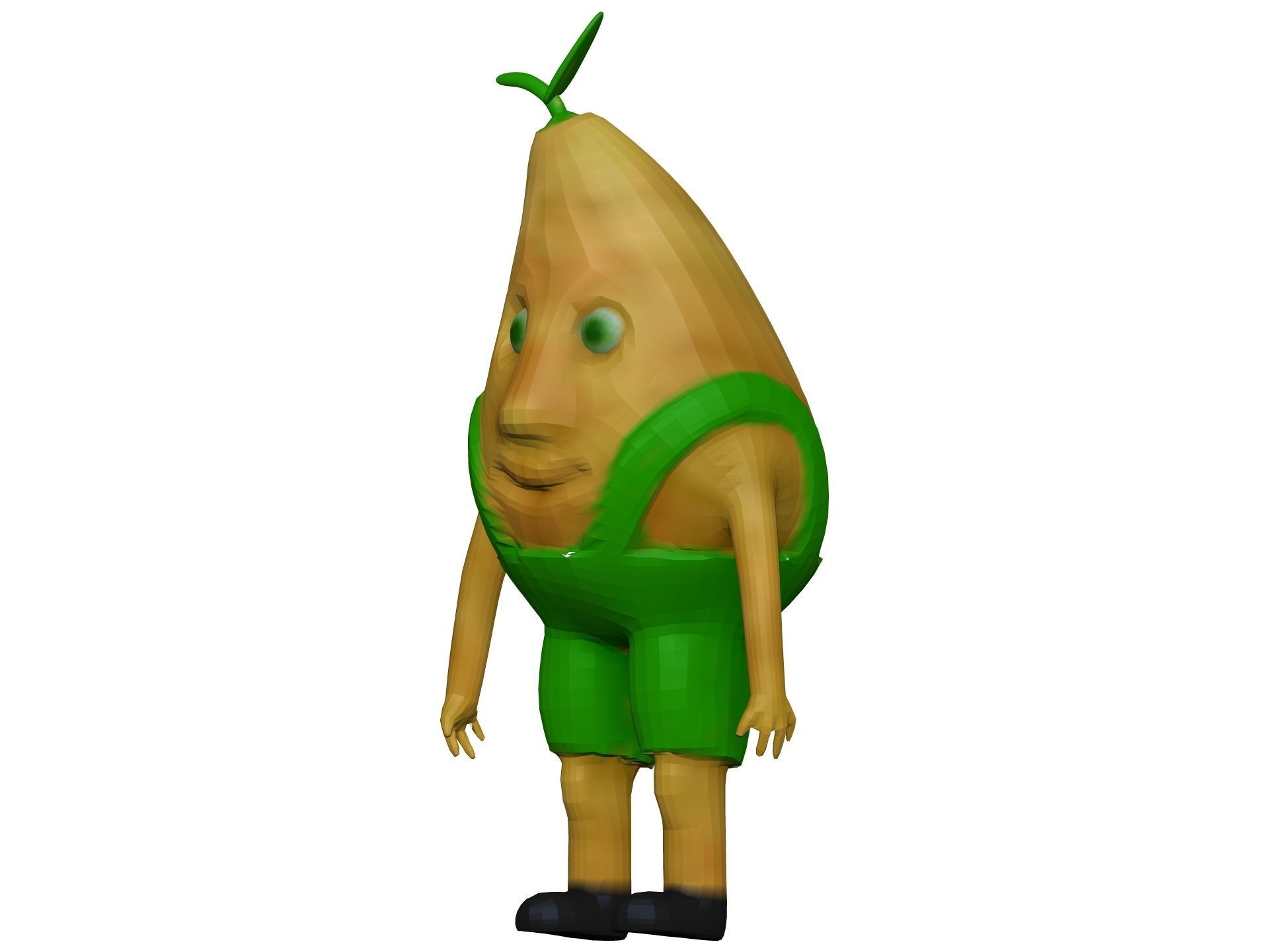 Cartoon Pear Low-poly 3D model_1