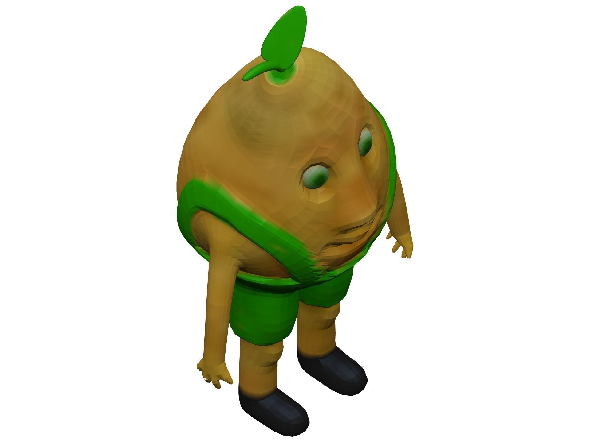 Cartoon Pear Low-poly 3D model_7