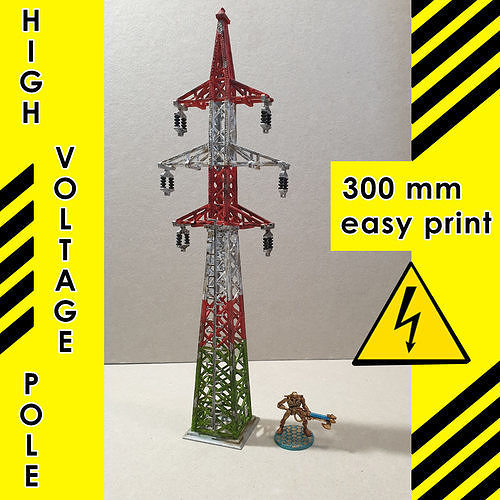 High voltage pole 3D model