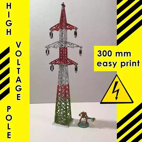 High voltage pole 3D model