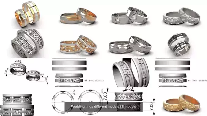 Wedding rings different models