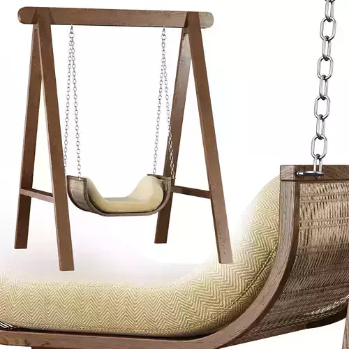 Noa wooden rattan garden swing NR71 by Bpoint Design 