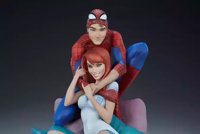 Spiderman and Mary Jane 3D Model Ready to Print STL