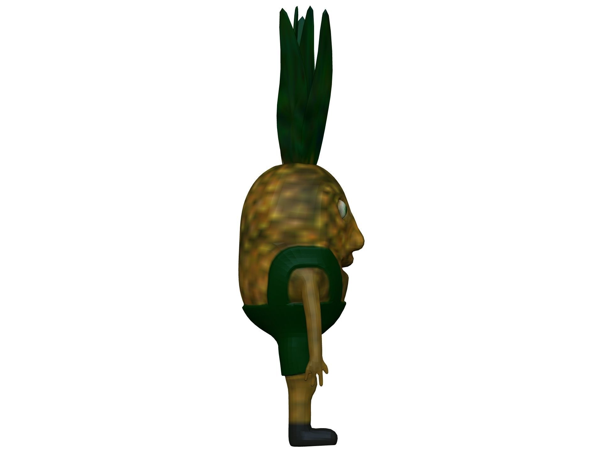 Cartoon Pineapple Low-poly 3D model_6