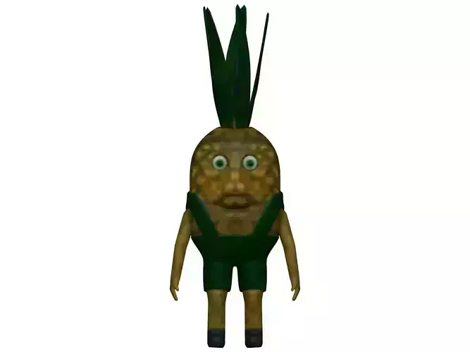 Cartoon Pineapple Low-poly 3D model