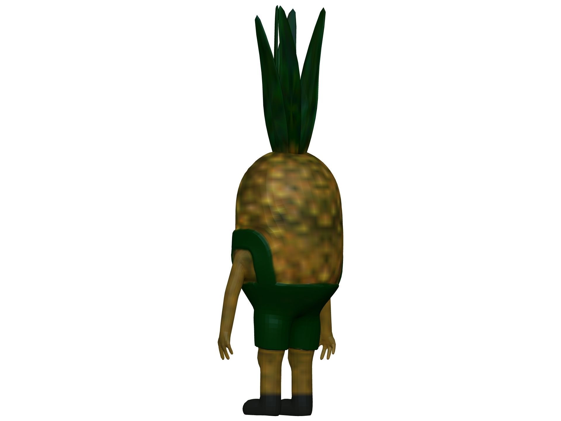 Cartoon Pineapple Low-poly 3D model_3