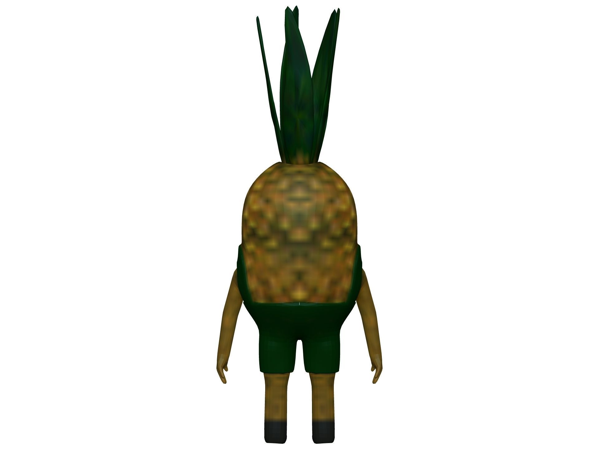 Cartoon Pineapple Low-poly 3D model_4
