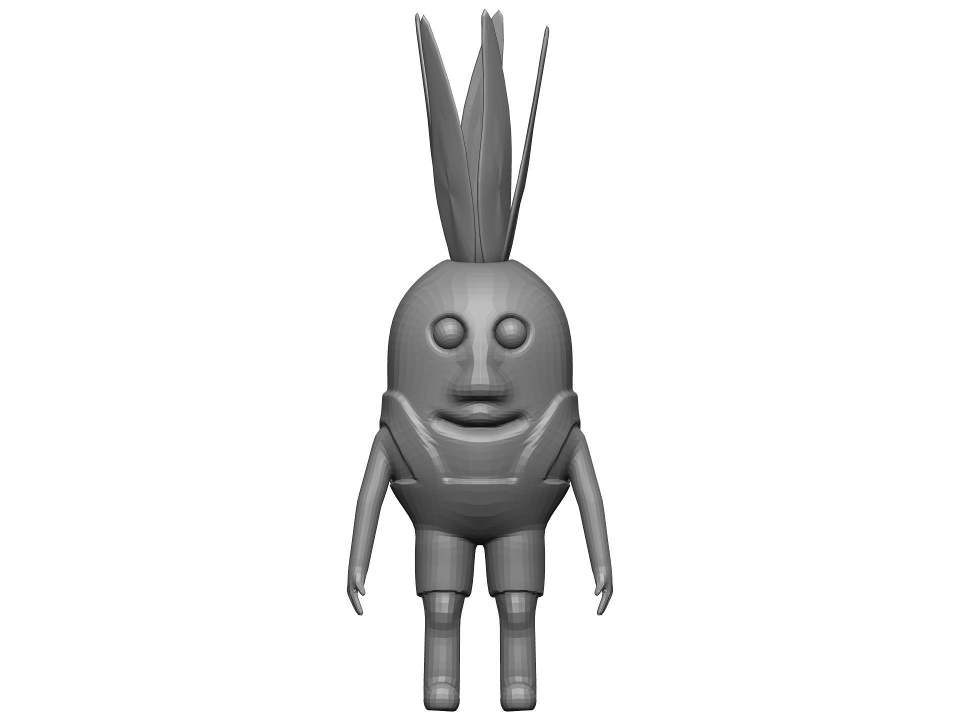 Cartoon Pineapple Low-poly 3D model_9