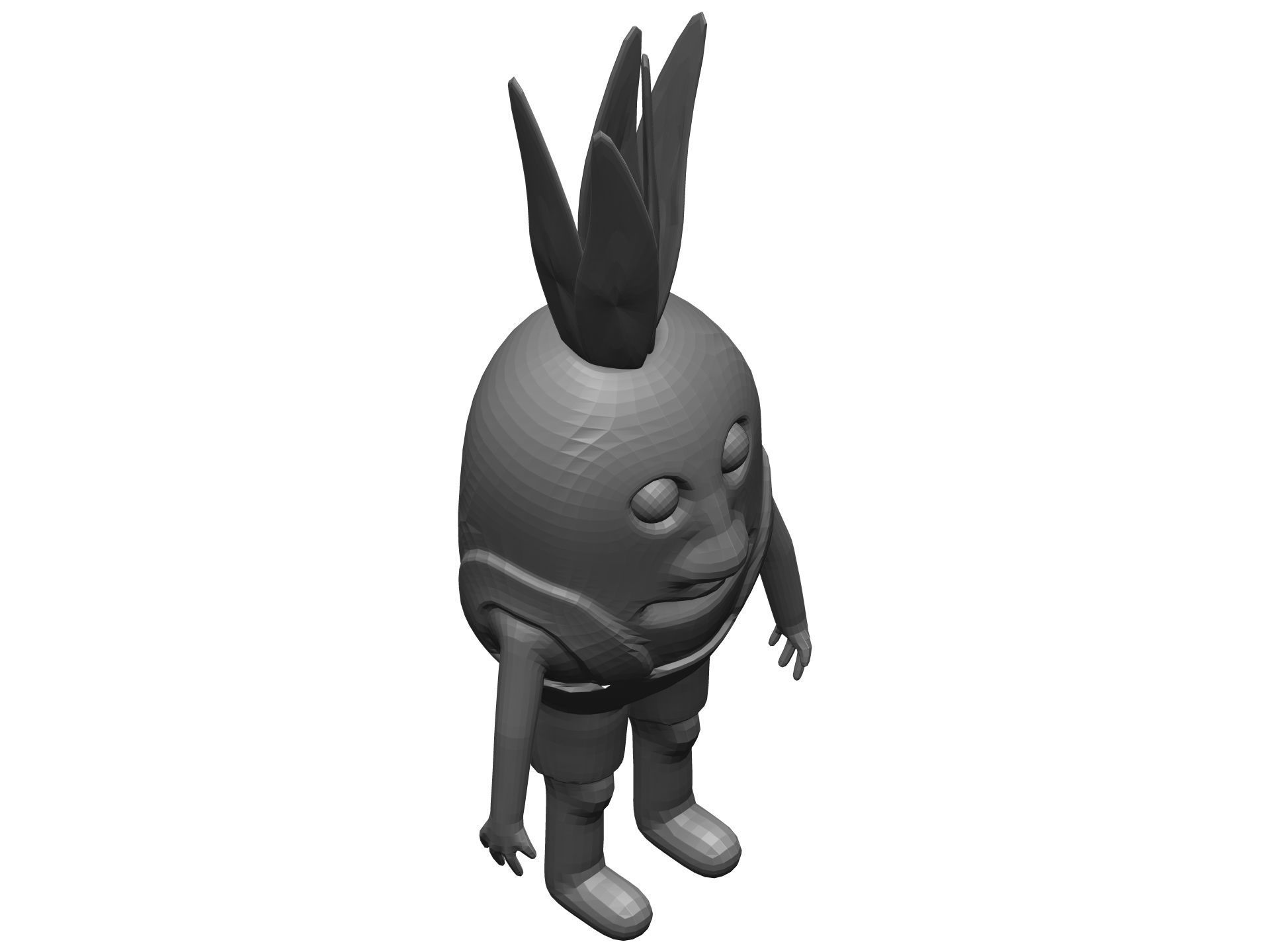 Cartoon Pineapple Low-poly 3D model_13