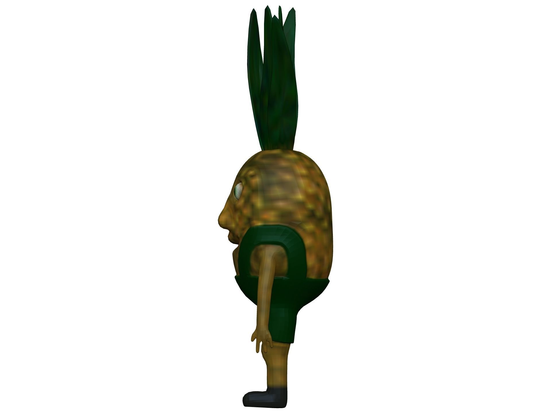 Cartoon Pineapple Low-poly 3D model_2