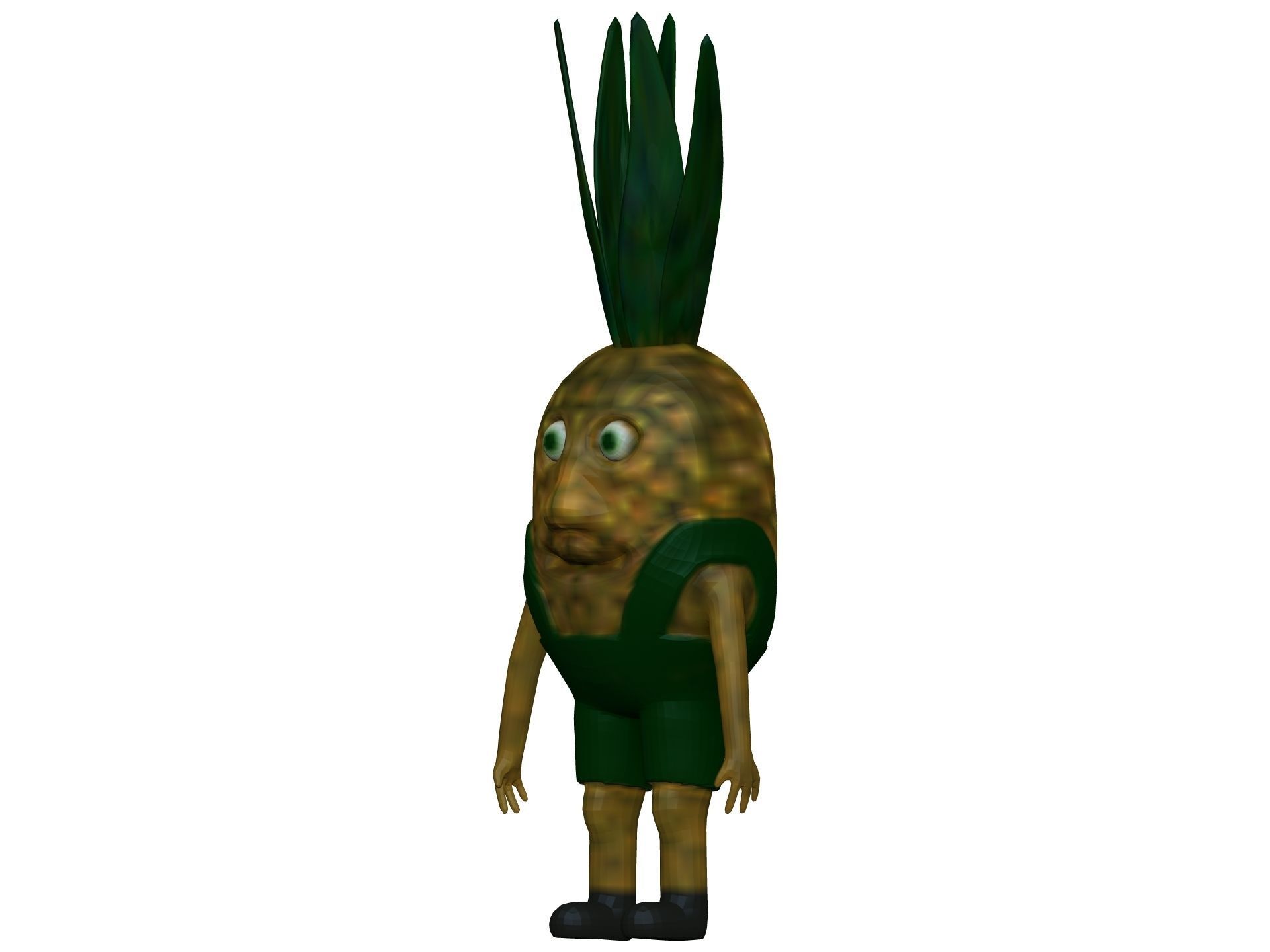 Cartoon Pineapple Low-poly 3D model_8