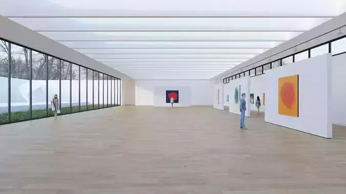 Art Museum Gallery Interior 35 Low-poly 3D model