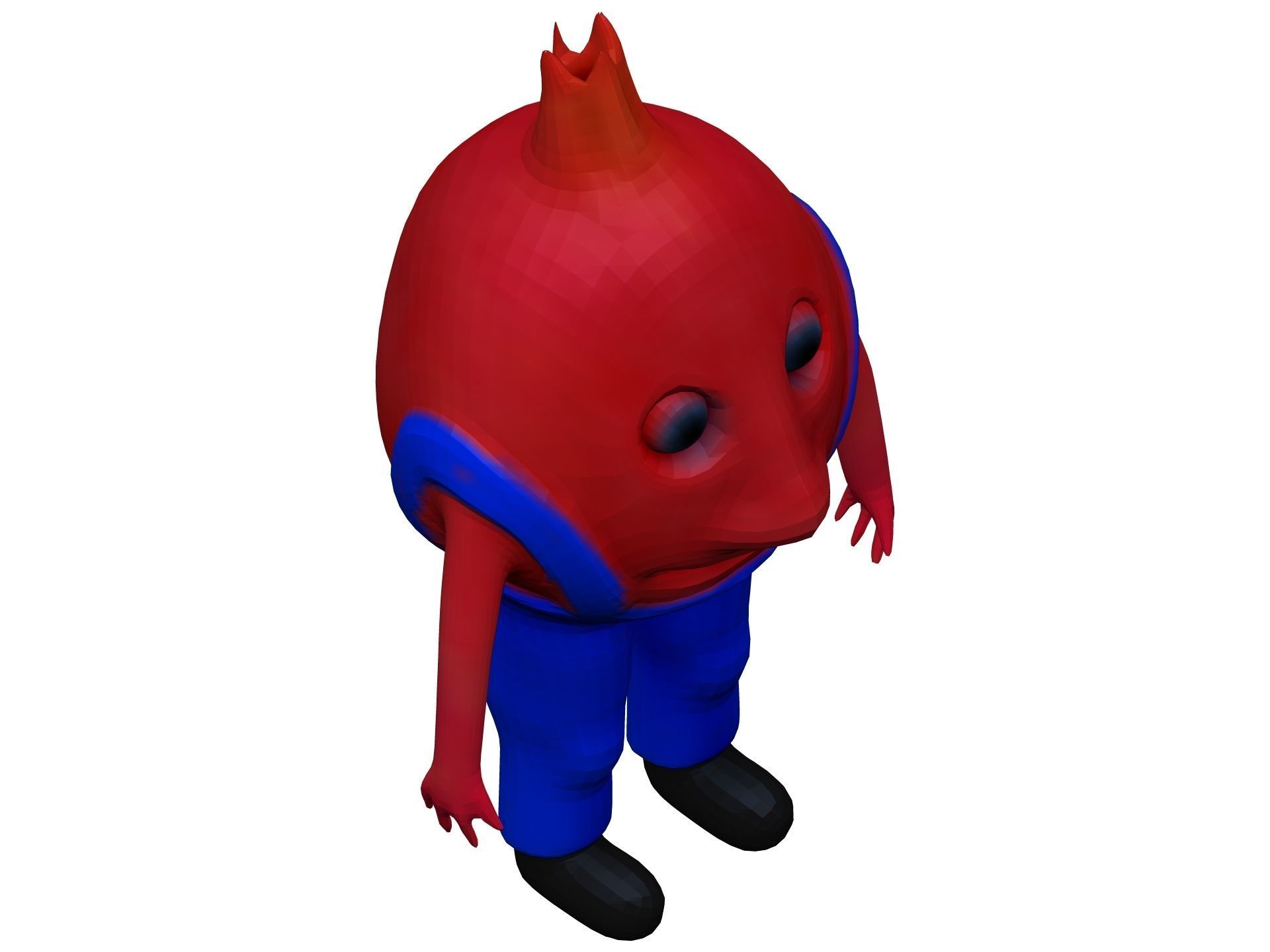Cartoon Pomegranate Low-poly 3D model_7