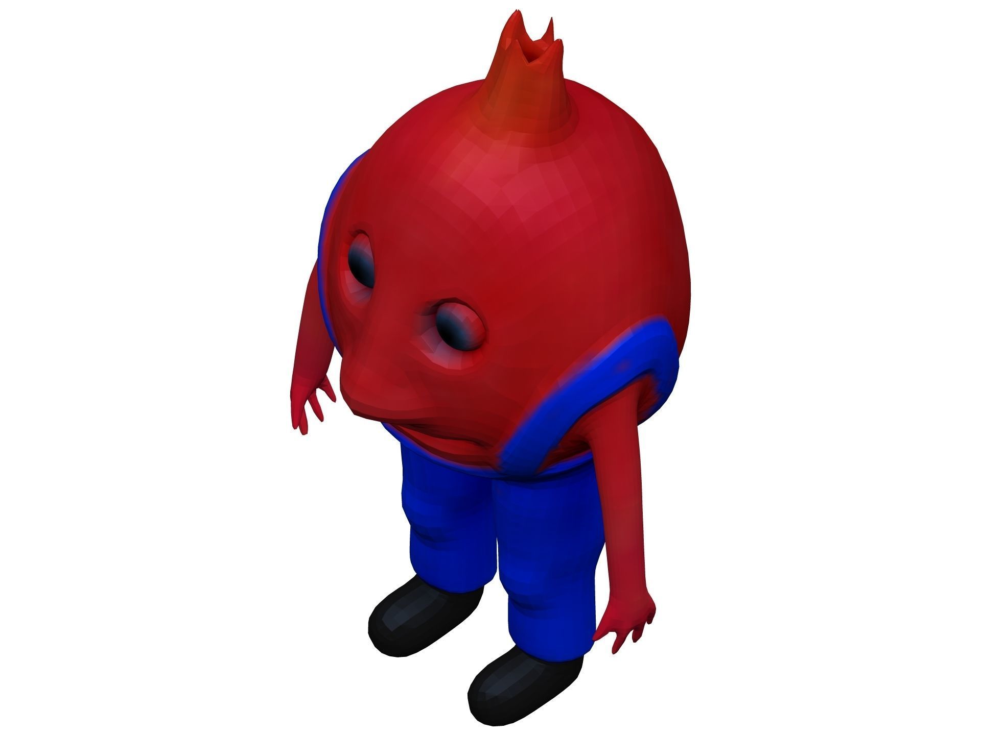 Cartoon Pomegranate Low-poly 3D model_8